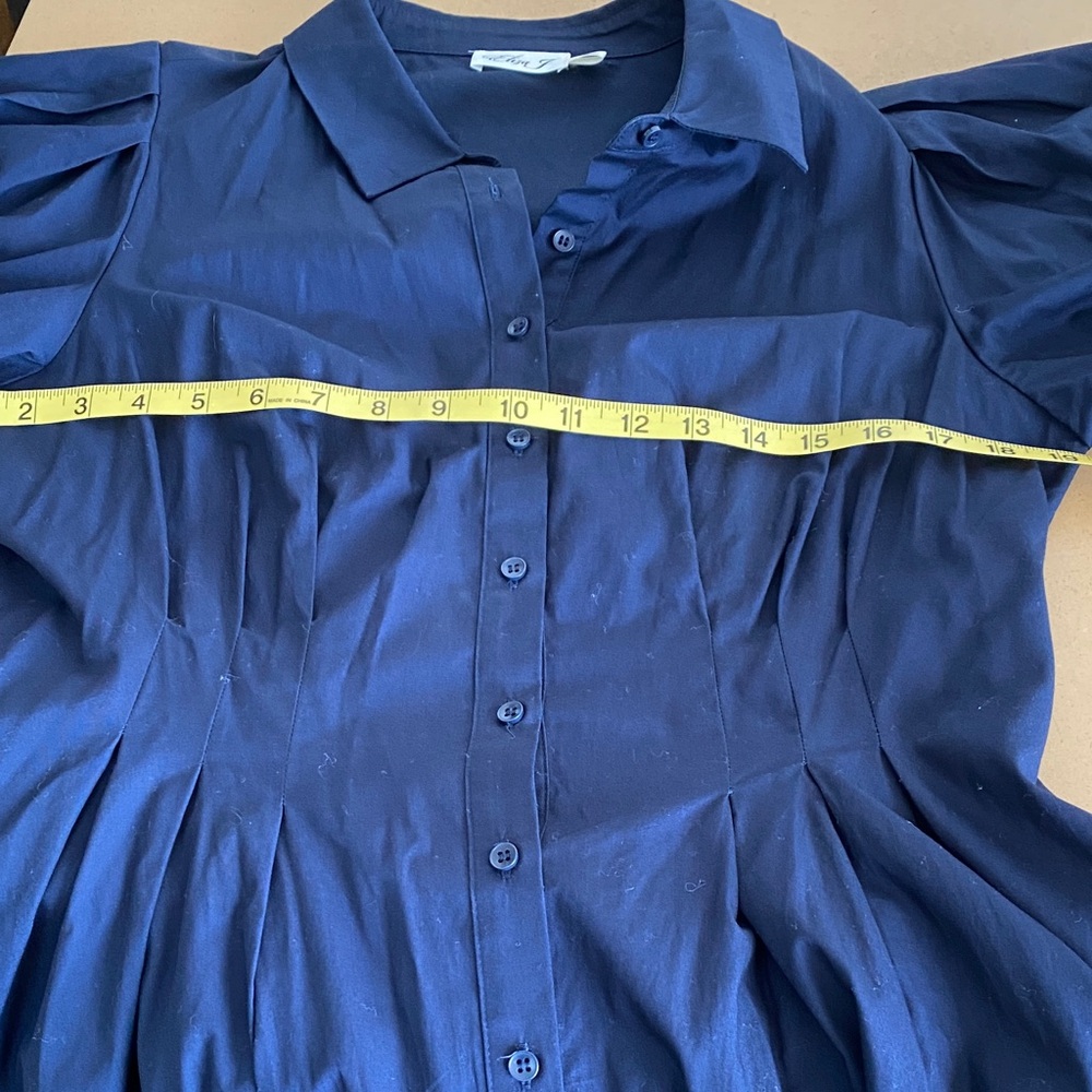 Eliza J Navy Puff Sleeve Dress - Picture 8 of 8